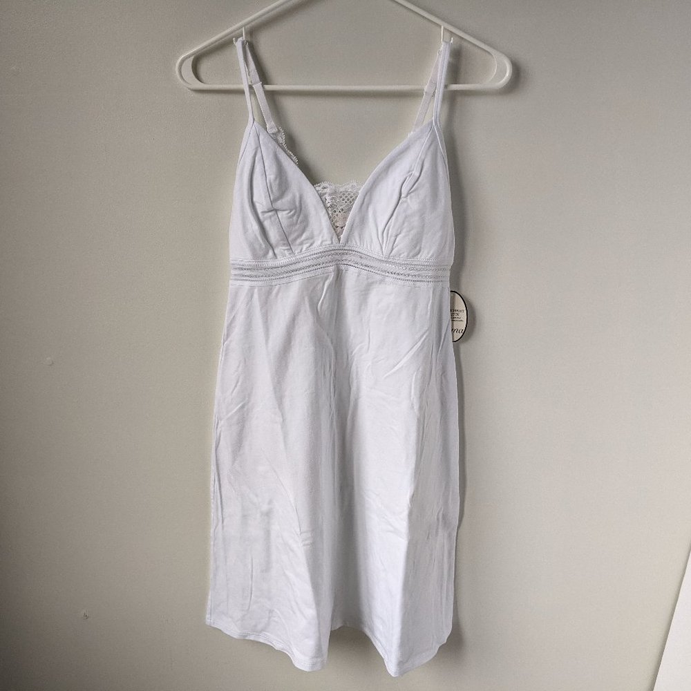 Soma White Cotton & Lace Sleep Chemise